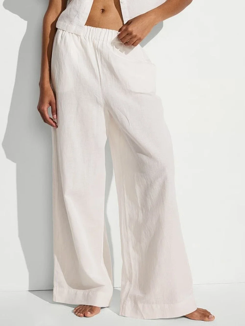 Victoria's Secret Swim Beachwear Linen Pants Sz Small NWT - Picture 1 of 6